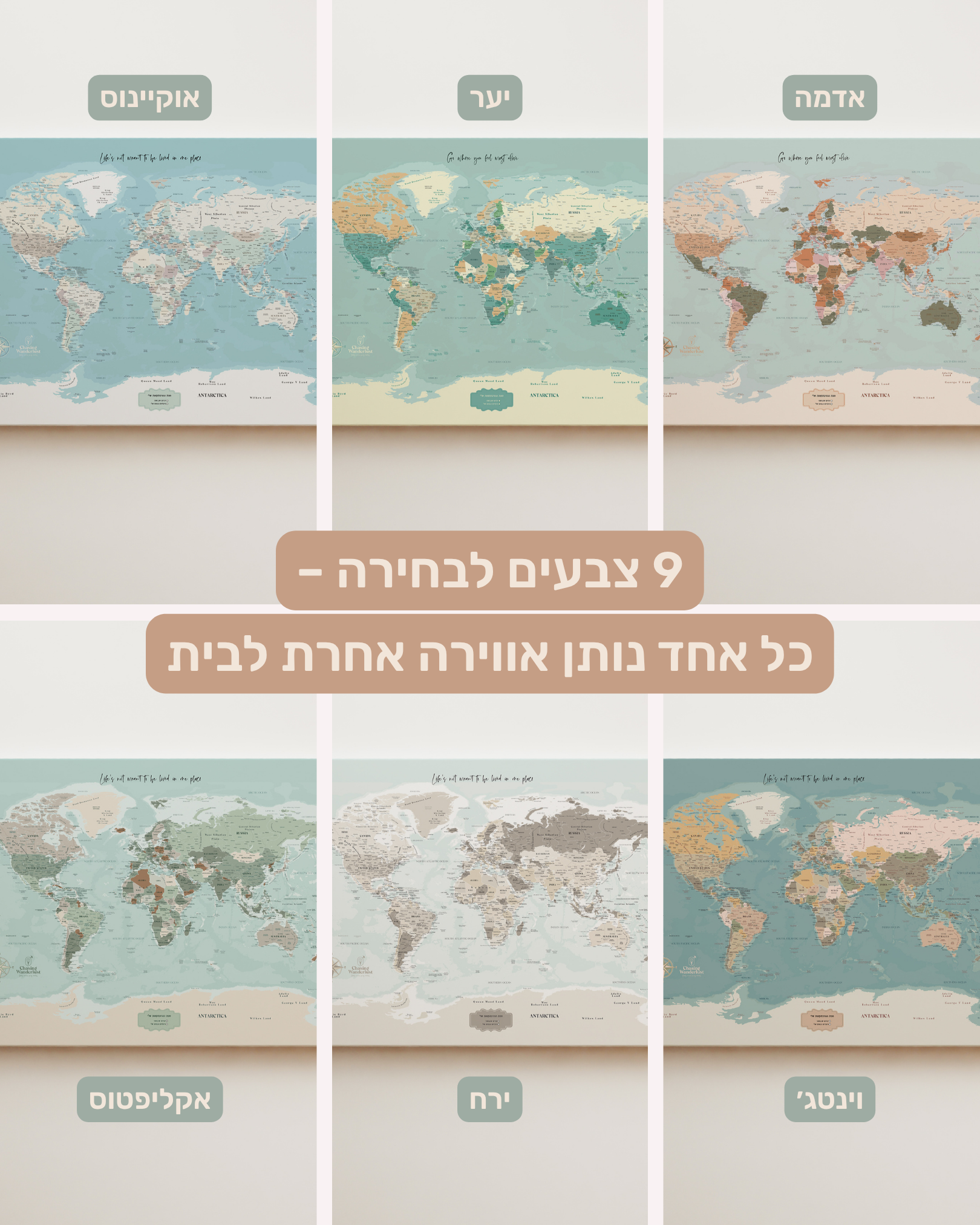 מפת עולם יחיד ננעצת