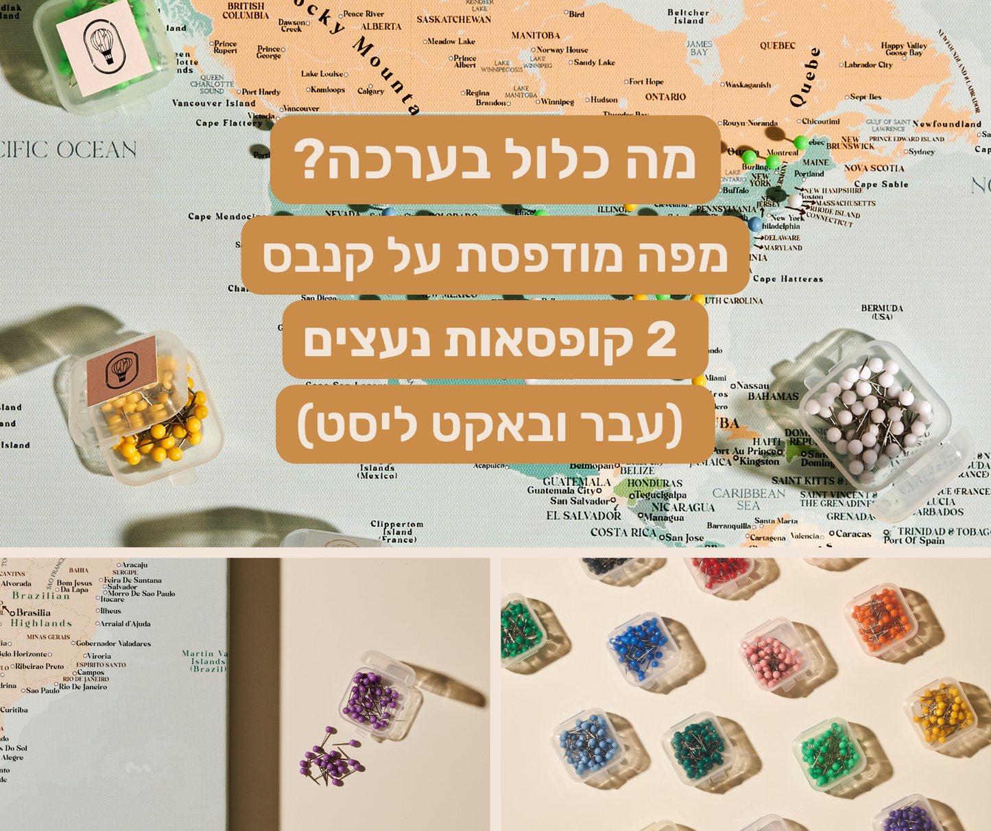 מפת עולם יחיד ננעצת