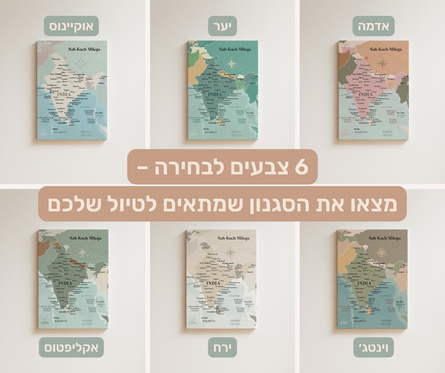 מפת הודו והשכנות