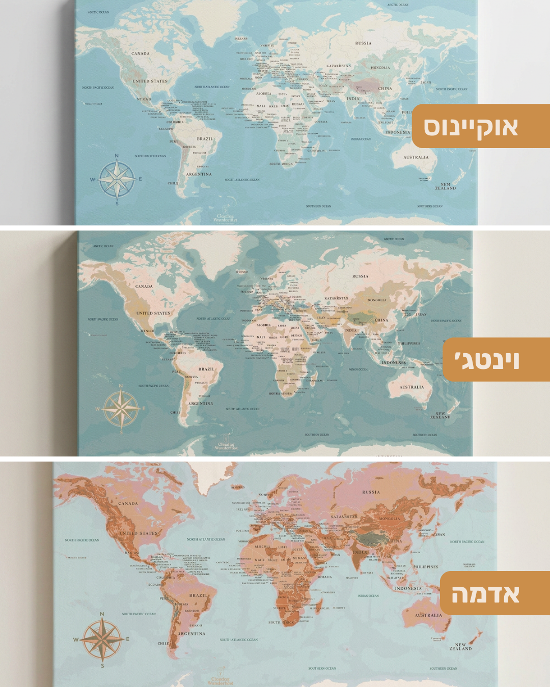 מפת עולם מיני עם נעצים