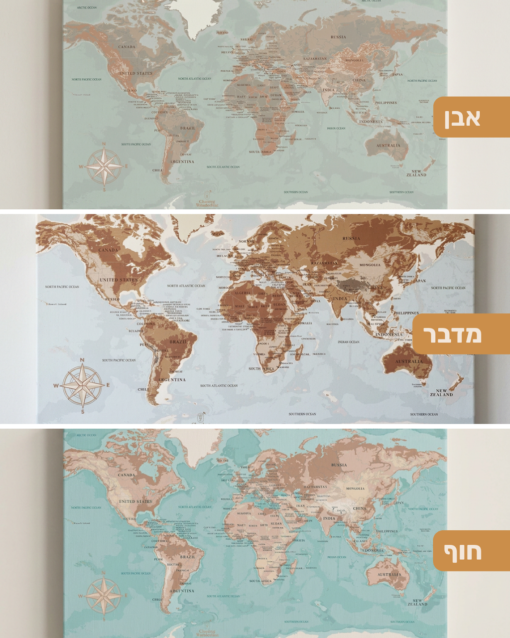 מפת עולם מיני עם נעצים