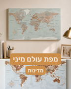 מפת עולם מיני עם נעצים