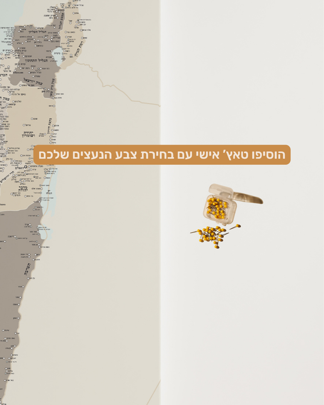 מפת ארץ ישראל ננעצת