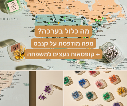 מפת עולם משפחתית ננעצת